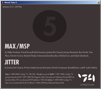 Schermata Max MSP Jitter