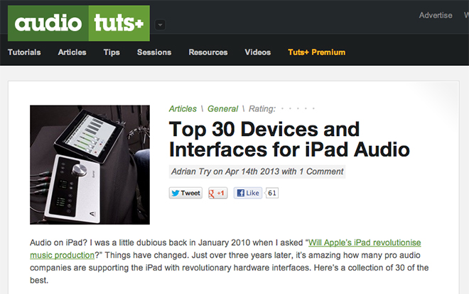 Top 30 Devices and Interfaces for iPad Audio