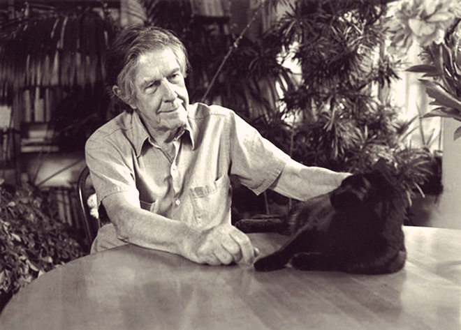 John Cage and his cat on Composers doing normal shit